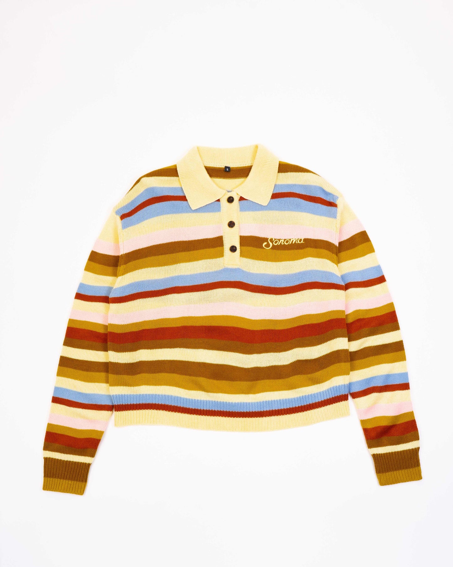Sonoma Yellow Striped Rugby Knit