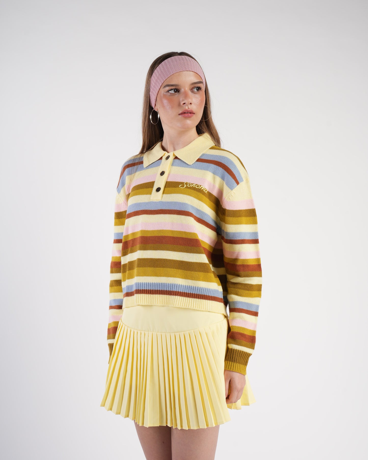 Sonoma Yellow Striped Rugby Knit