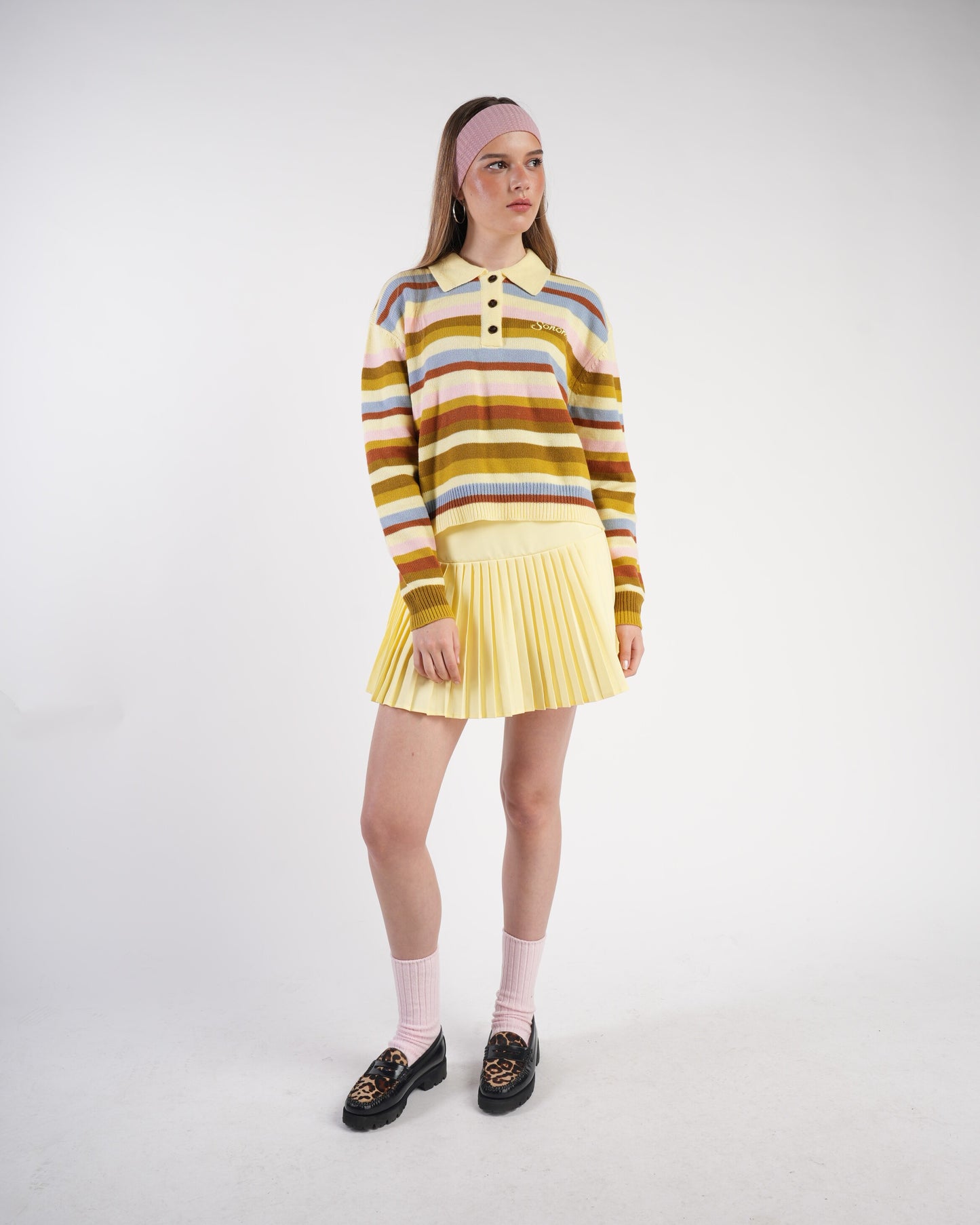 Sonoma Yellow Striped Rugby Knit