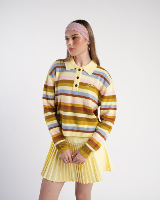 Sonoma Yellow Striped Rugby Knit